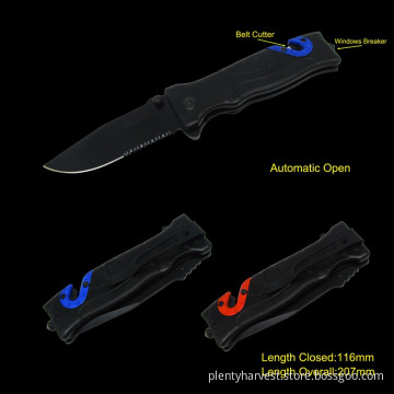 Survival Knife with Window Breaker & Belt Cutter (#3552AT)